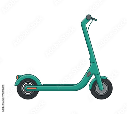 A modern electric scooter illustration, a symbol of eco-friendly urban mobility and green transport. Perfect for city life, technology, and sustainable commute concepts.
