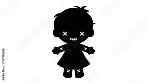 Cute cartoon character with crossed-out eyes and arms in a playful pose Vector