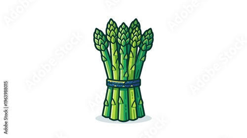 Bunch of fresh green asparagus spears.