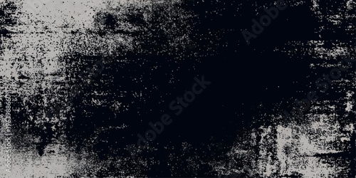 An old abstract grunge texture features a cold black and white liquid splash design with macro patterns of frozen winter ice and wet ocean water drops on a blue glass window wallpaper