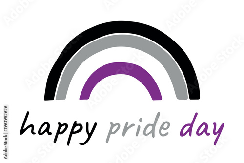 Colorful rainbow shape Asexual pride flag Happy pride day LGBTQIA community Pride Month Vector hand drawn doodle for posters, stickers, logo, cards