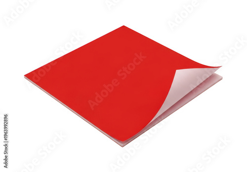 Free Download A red sheet of paper with a curled corner on a white background isolated on transparent background - GFXLoad