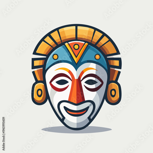 Tribal Mask Icon Vector Art.