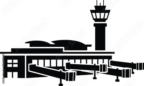Airport terminal building with control tower