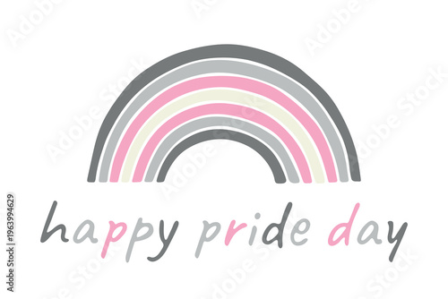 Colorful rainbow shape Demigirl pride flag Happy pride day LGBTQIA community Pride Month Vector hand drawn doodle for posters, stickers, logo, cards