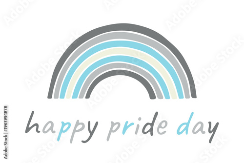 Colorful rainbow shape Demiboy pride flag Happy pride day LGBTQIA community Pride Month Vector hand drawn doodle for posters, stickers, logo, cards
