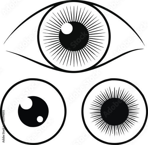 Macro Eye Iris Outline Vector Set  Detailed Human Eye, Pupil, and Iris PatternsMacro Eye Iris Outline Vector Set  Detailed Human Eye, Pupil, and Iris Patterns