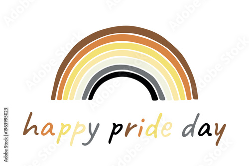 Colorful rainbow shape Bear brotherhood pride flag Happy pride day LGBTQIA community Pride Month Vector hand drawn doodle for posters, stickers, logo, cards