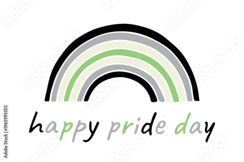 Colorful rainbow shape Agender pride flag Happy pride day LGBTQIA community Pride Month Vector hand drawn doodle for posters, stickers, logo, cards