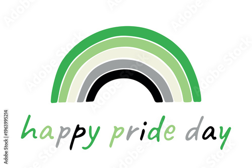 Colorful rainbow shape Aromantic pride flag Happy pride day LGBTQIA community Pride Month Vector hand drawn doodle for posters, stickers, logo, cards