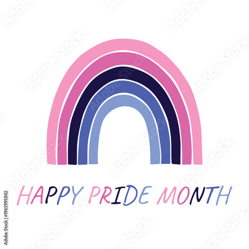 Colorful rainbow shape Omnisexual pride flag Happy pride day LGBTQIA community Pride Month Vector hand drawn doodle for posters, stickers, logo, cards