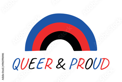 Colorful rainbow shape Polyamory pride flag Happy pride day LGBTQIA community Pride Month Vector hand drawn doodle for posters, stickers, logo, cards