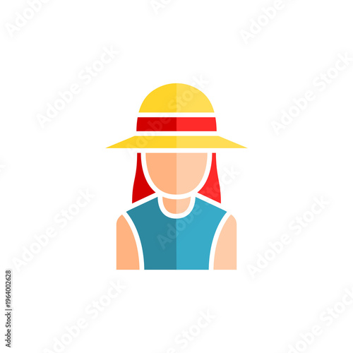 Woman Wearing a Hat Icon Traveler Avatar Symbol