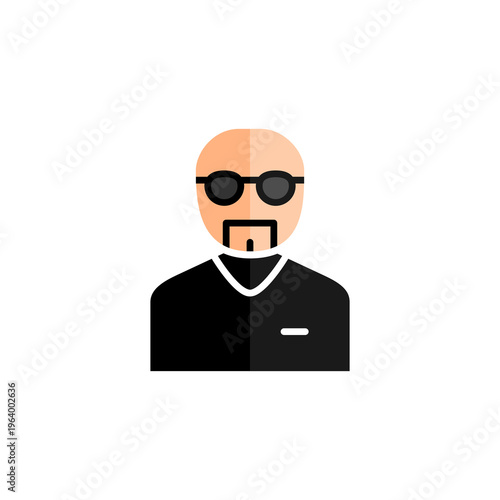 Funny Cartoon Businessman Icon Man with Sunglasses Avatar Symbol