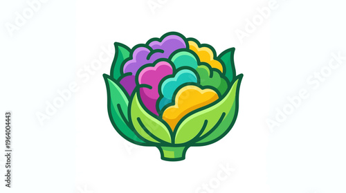 Colorful Artichoke Vegetable Illustration Graphic.