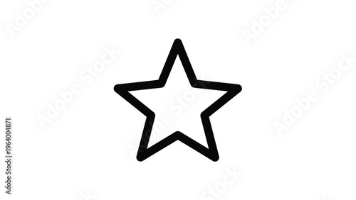 Simple and clean black five-pointed star outline symbol isolated on a solid white background.