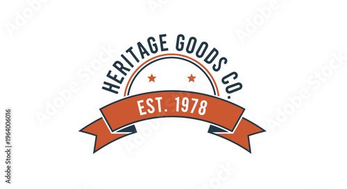 Vintage Retro Badge Vector Illustration for Heritage Goods Co. Est
