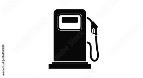 A simple black and white illustration depicts a gas pump commonly found at fueling stations and service areas high quality professional