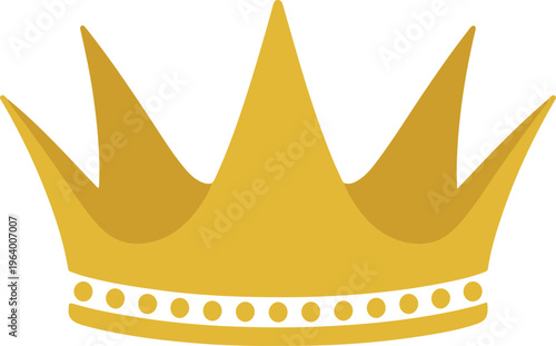 Minimal golden crown shape symbol representing authority prestige and luxury concept