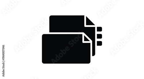 A minimalist black silhouette depicts stacked cards or tickets suggesting events admissions or financial transactions high quality professional detailed modern elegant