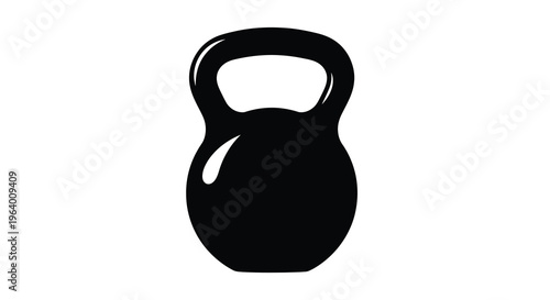 A stark black silhouette depicts a kettlebell a popular weight used in strength training and fitness routines high quality professional detailed