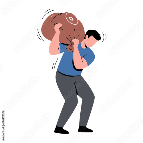 Man Carrying a Sacrifice for Eid al-Adha A Tradition of Giving