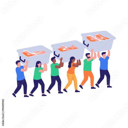 Carrying Food Containers for Eid al-Adha Feast A Symbol of Generosity and Sharing