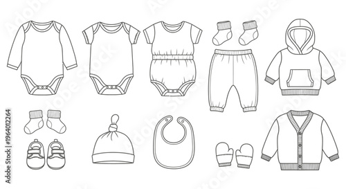 Baby clothes and accessories illustration 22.