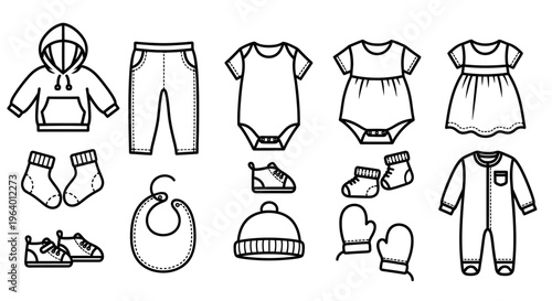 Baby clothes and accessories illustration 24.