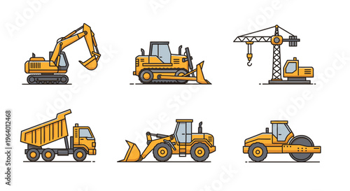 Collection of heavy construction vehicles 8.
