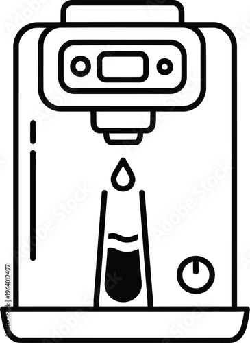 Coffee maker icon, coffee machine symbol, espresso brewer illustration, kitchen appliance vector