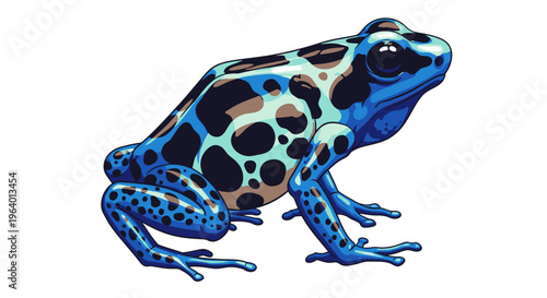 Poison dart frog blue black spots.