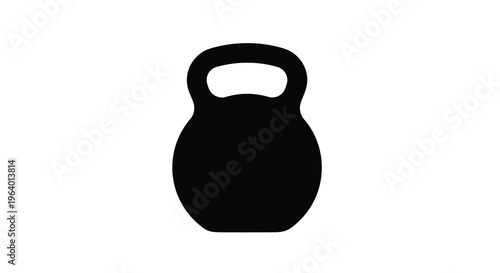 A stark black silhouette depicts a kettlebell a popular weight used in functional fitness and strength training high quality professional detailed