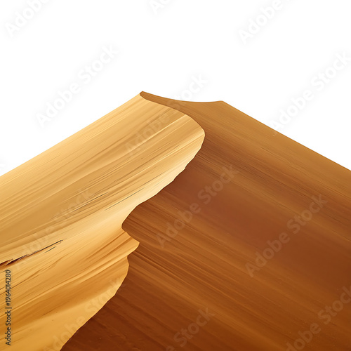 A serene desert landscape featuring a majestic sand dune against a clear white background