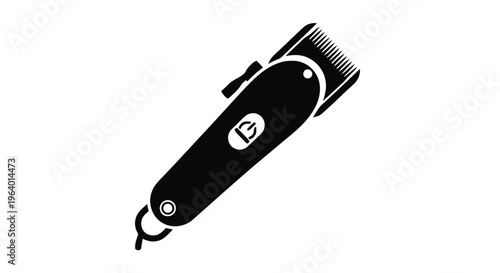 Vector illustration of hair clipper icon, electric trimmer for haircut