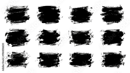 black paint strokes grunge brush elements set for abstract backgrounds graphic design texture and modern creative projects