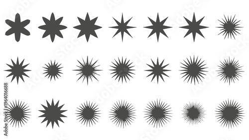 star shapes vector icons a diverse set of graphic design elements illustrating celestial forms ideal for digital art projects.