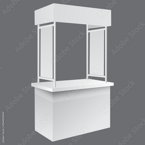 Promotional table for white portable product display isolated on transparent background