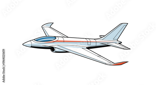 Sleek silver private jet or business airplane flying through the air representing luxury travel, speed, and aviation technology on white.