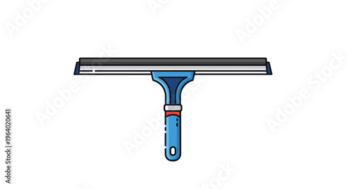 Professional squeegee tool for window cleaning and glass maintenance featuring a blue handle and black rubber blade.