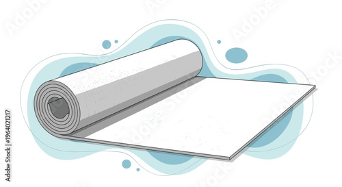 Large roll of white paper or fabric material suitable for printing industrial production or textile manufacturing industries.