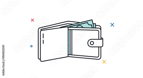 Open black leather wallet containing green paper currency banknotes representing personal finance and money management concepts.