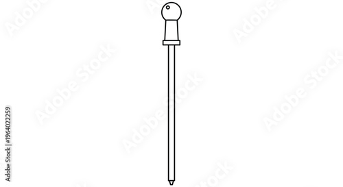 Simple line drawing of a laboratory dropper or pipette used for precise liquid measurement in scientific and medical research.