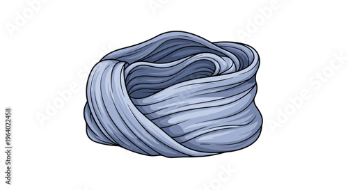Soft blue ball of yarn or thick wool thread used for knitting, crocheting, and various handmade artistic craft projects.