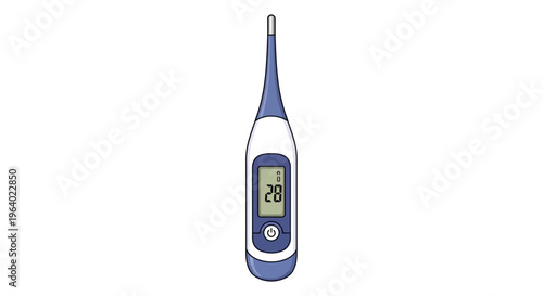 Precise digital medical thermometer Vector illustration for health monitoring, accurate temperature measurement, and fever detection in a clean, isolated graphic style