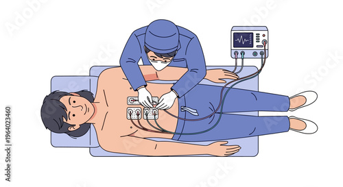 ECG Lead Placement Vector Illustration A Detailed Guide to Accurate Electrode Positioning for Medical Professionals