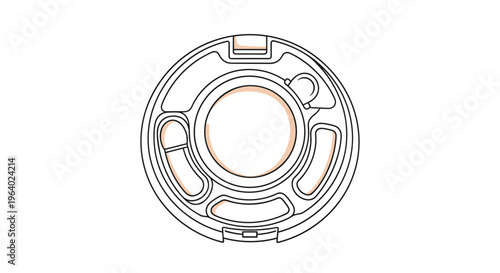 Top view of a circular white plastic tray with several compartments designed for sorting small parts or serving diverse food items at a party.