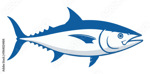 Stylized tuna fish vector illustration side view iso.... Generative AI