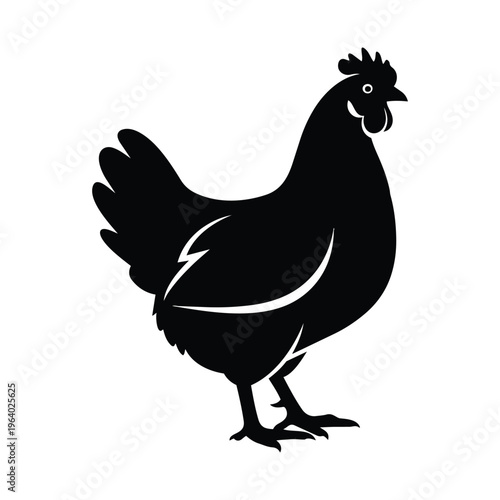 Silhouette of a chicken illustration for farm or poultry themes