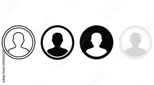 User icon. Minimal profile avatar vector illustration. Circle account symbol for apps and social interfaces sign. Default person pictogram for contact or login concept.
